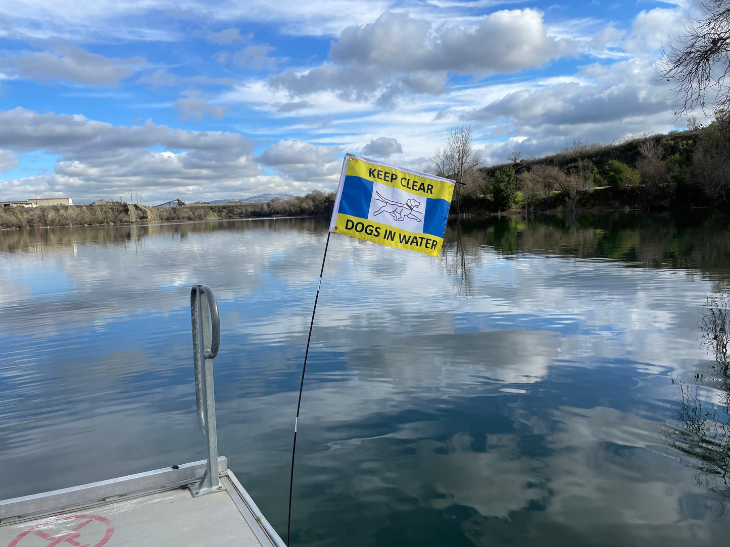 Keep Clear Dogs in Water - Maritime Cautionary Flag